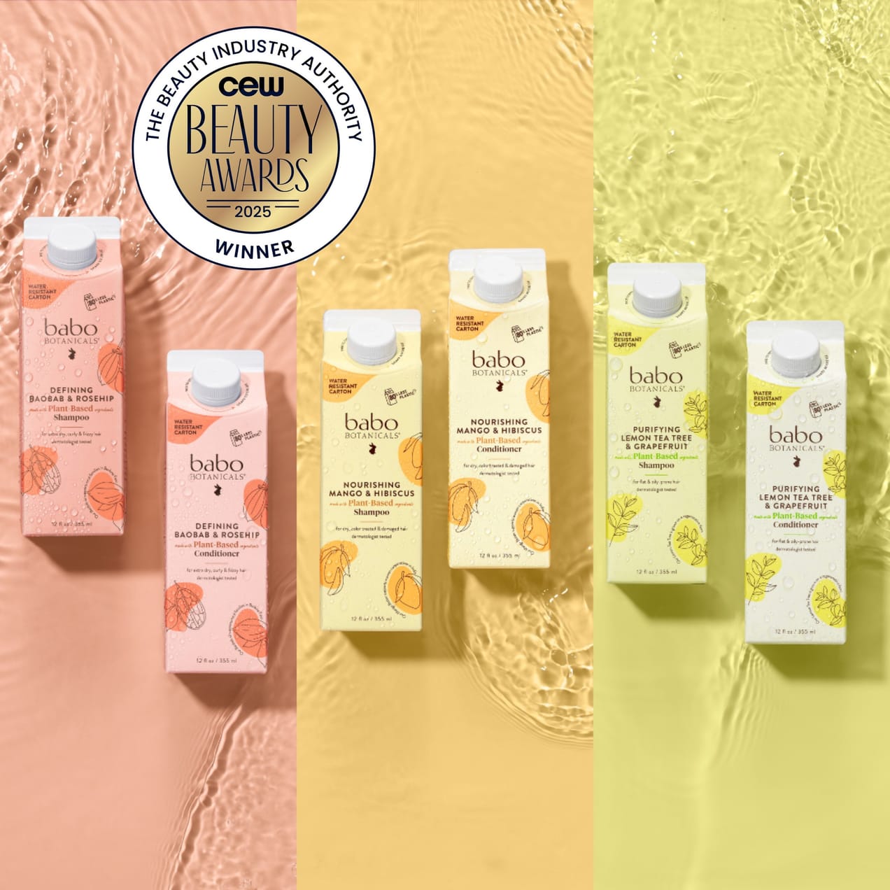 Babo Botanicals Wins CEW US Excellence in Sustainability Award for Its Haircare in Paper Carton Packaging
